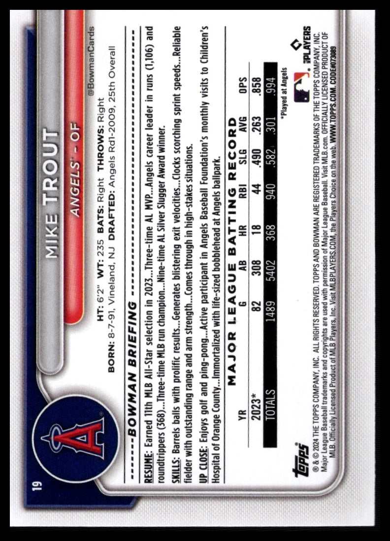 2024 Bowman #19 Mike Trout