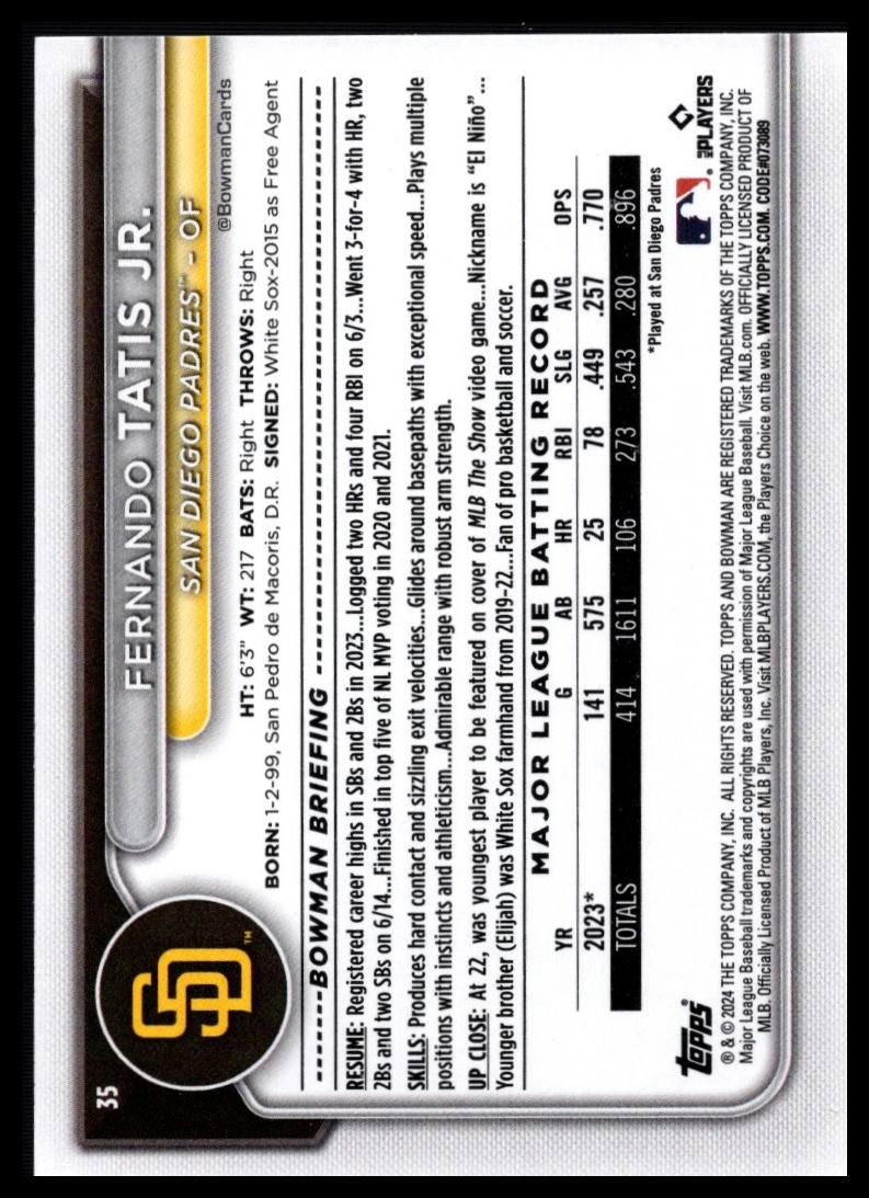 2024 Bowman #35 Fernando Tatis Jr.
