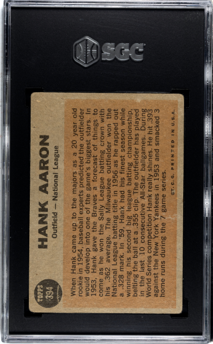 1962 Topps #394 Hank Aaron All-Star SGC 1