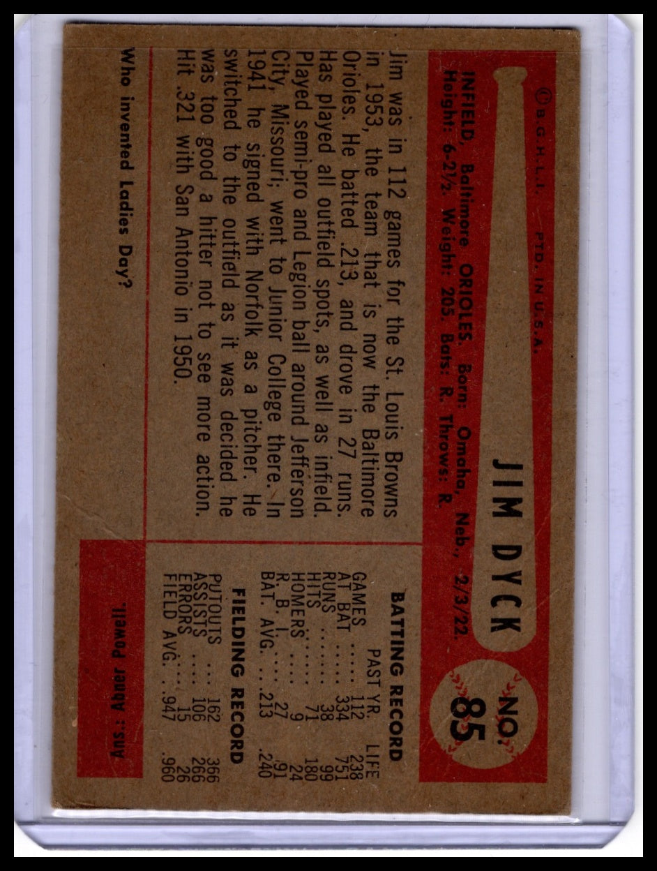 1954 Bowman #85b Jim Dyck