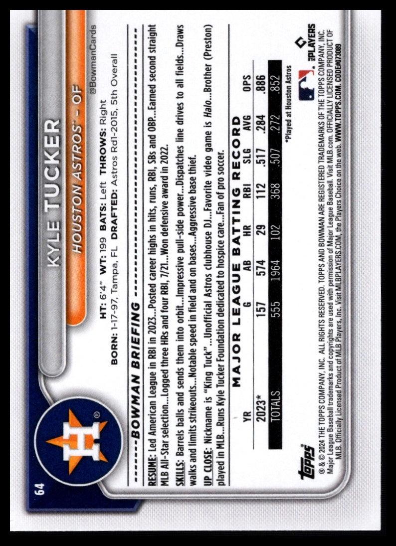 2024 Bowman #64 Kyle Tucker