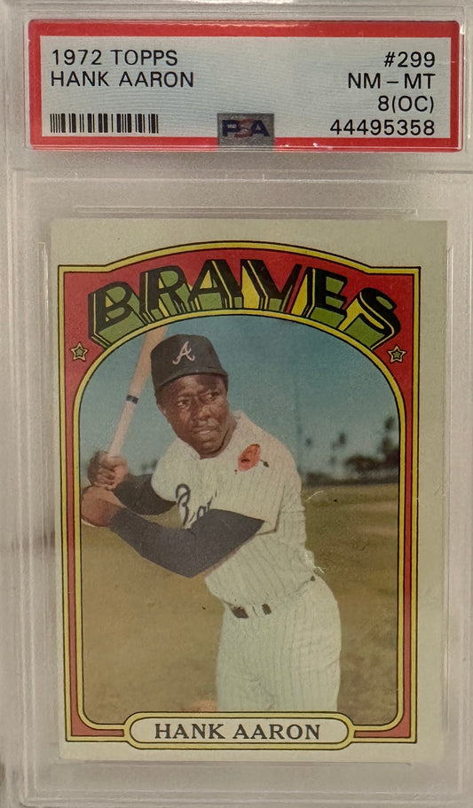 1972 Topps #299 Hank Aaron PSA 8